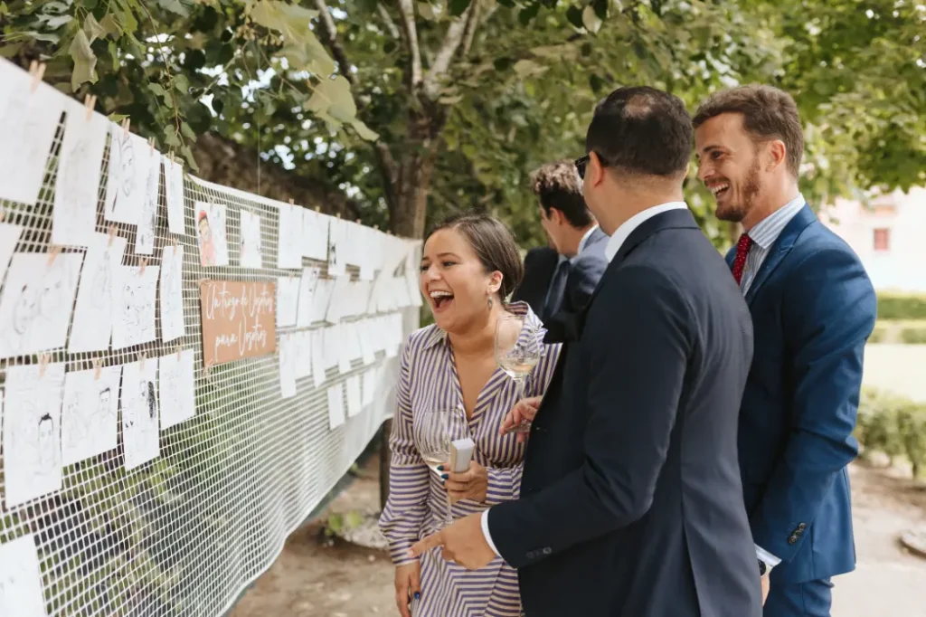 Reacciones caricatura boda